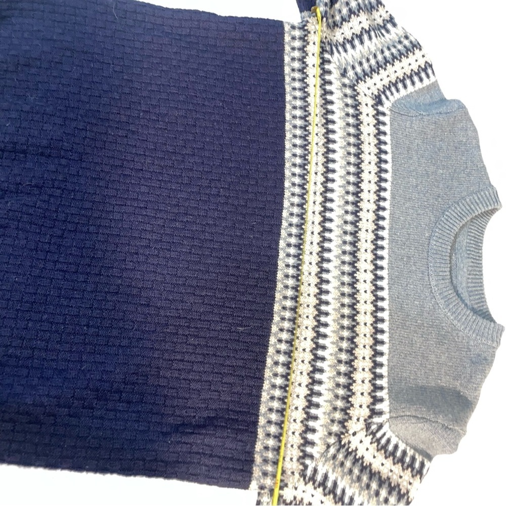 Fat Face Sweater Men Size XXL Wool Blend Stripes Blue Gray Ski Grandpa 2xl - Picture 6 of 10